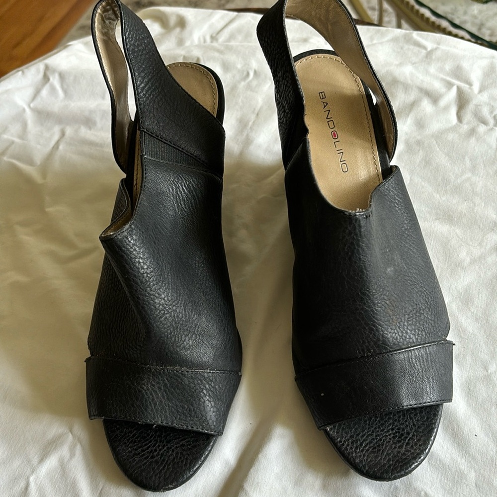 Bandolino Vegan Black Open-toed wedge-heeled Sandal